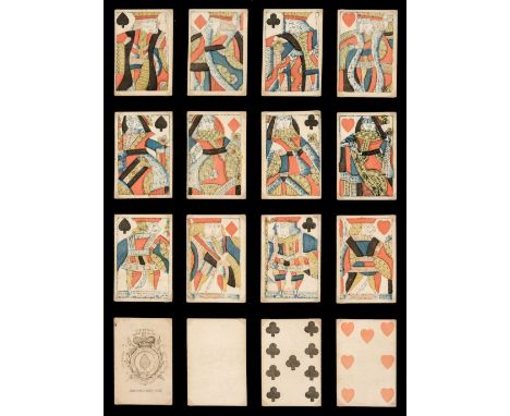 * English playing cards. Standard pattern type I, Gibson &amp; Gisborne, circa 1795, a complete deck of 52 stencil coloured w