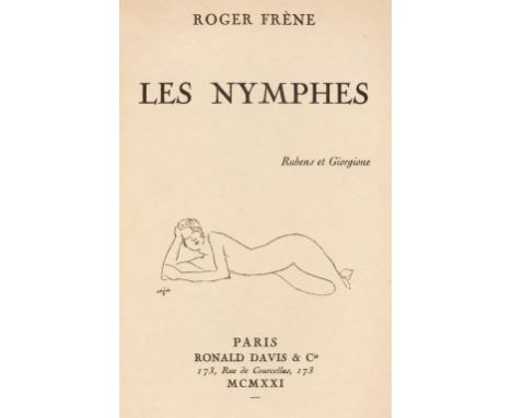 Modigliani (Amedeo, illustrator). Les Nymphes, Poème, [by] Roger Frène, 1st edition, Paris: Ronald Davis &amp; Cie, 1921, 5 i