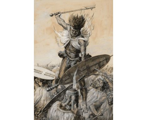 * Kerr (Charles, 1858-1907). Original Illustration for Nada the Lily by H. Rider Haggard, circa. 1892, ink and wash on paper,