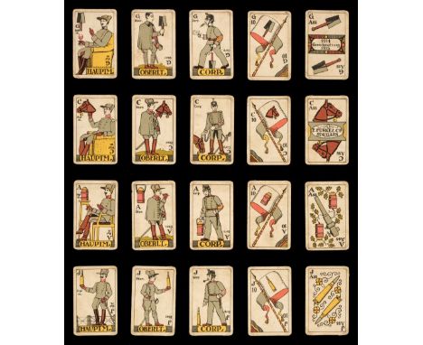 * Swiss playing cards. Occupation of the Borders 1914-1915, St Gallen: E. Funke &amp; Cie, 1915, the complete Jass deck of 36