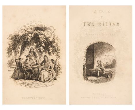 Dickens (Charles). A Tale of Two Cities, 1st edition, 1st issue, London: Chapman and Hall, 1859, 16 engraved plates (includin