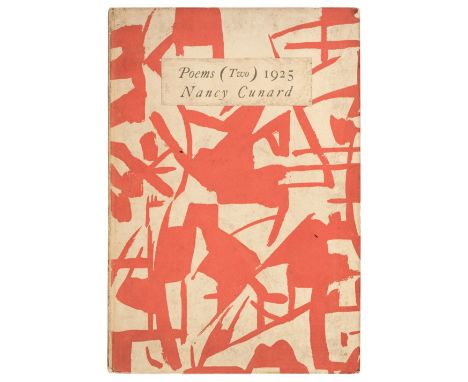 Cunard (Nancy). Poems (Two) 1925, limited edition, London: Aquila Press, 1930, light spotting to endpapers, original, boards 