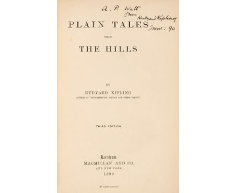 Kipling (Rudyard). Plain Tales from the Hills, 3rd edition, 1890; The Light That Failed, 1st edition, 1891; The Light That Fa