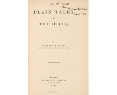 Kipling (Rudyard). Plain Tales from the Hills, 3rd edition, 1890; The Light That Failed, 1st edition, 1891; The Light That Fa