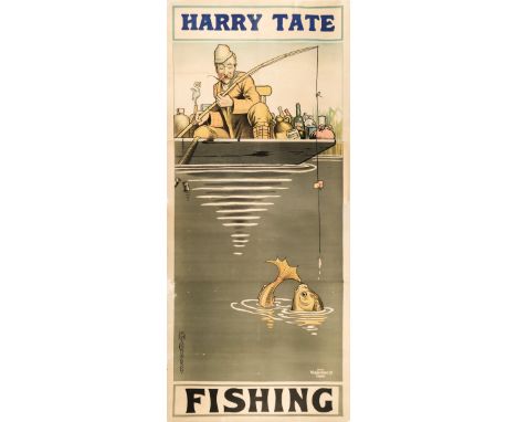 * Robinson (William Heath, 1872-1944). Harry Tate, Fishing, circa 1921, colour lithograph poster on three sheets, published b