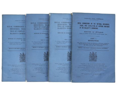 Government Blue Books. Royal Commission on the Natural Resources, Trade and Legislation of Certain Portions of His Majesty's 