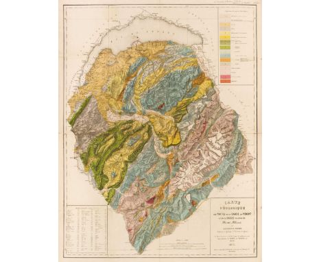 Geological Map. Favre (Alphonse), Carte Géologique des Parties de la Savoie, du Piémont et de la Suisse Voisines du Mont Blan