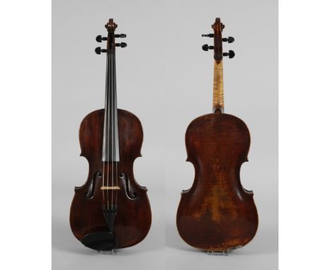 Barocke Bratsche mit Zettel Johann Georg Thier, Lauten- und Geigenmacher in Wien 1747, sowie Zettel Anton Widmann in Wien 197