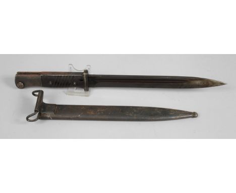 Bajonett K 98 NorwegenKeilklinge mit beidseitiger Kehlung, Hersteller WKC (Weyersberg, Kirschbaum Solingen), Seriennummer 595