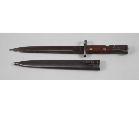 Bajonett JugoslawienM 24/44 für K 98, brünierte Keilklinge mit beidseitiger Kehlung, Hersteller Enterprice 44, geschlossener 