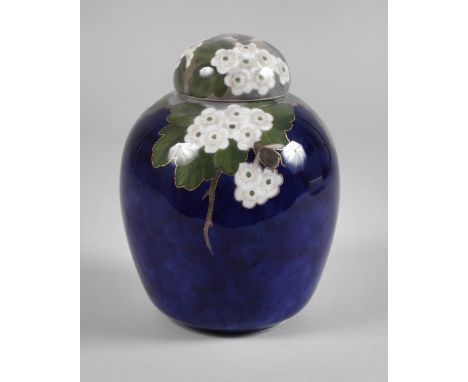 Kopenhagen Deckelvase HummelmotivFormentwurf wohl J. Jacobsen 1898für Royal Copenhagen, unterglasurblaue Wellen- und grüne St