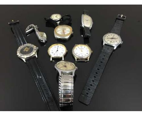 A vintage Ingersoll Midget Gentleman's wrist watch on fabric strap, together with nine other wrist watches. (10) CONDITION RE