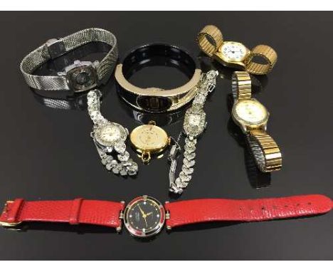 A vintage Ingersoll wrist watch, together with seven other wrist watches. (8) CONDITION REPORT: Fair conditions or parts - Ra