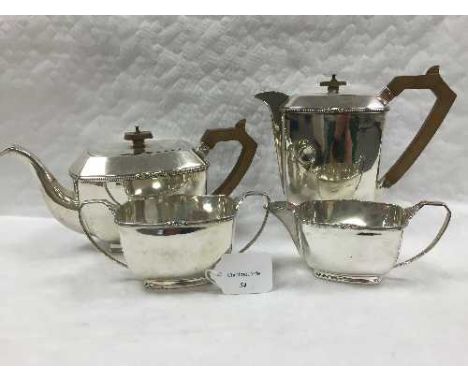 A four piece silver tea service, Sheffield 1938/39, 1769.9g, 56.9 troy ounces. (4) CONDITION REPORT: Good conditions, the sug
