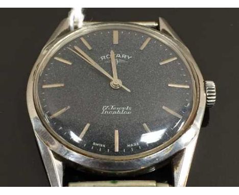 A vintage Gentleman's Rotary wrist watch with 17 jewel incabloc movement. CONDITION REPORT: No strap just the face movement.