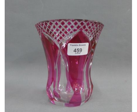 Ruby flashed glass vase, 15.5cm high 