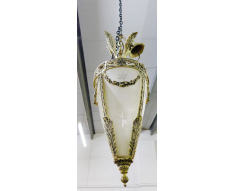 Contemporary brass mounted ceiling light