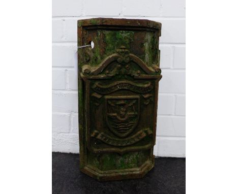 Old cast iron lamp post cover from the Leith District of Edinburgh, 45 x 24cm 