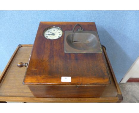 A Gedhill-Brook Recorders mahogany time recorder