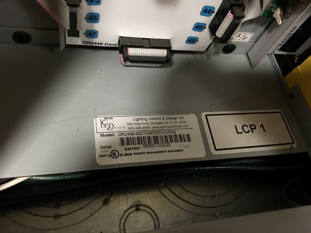 ACUITY LIGHTING CONTROL & DESIGN MODEL GR2448/42DTCMODDVCZSM CONTROL PANEL.