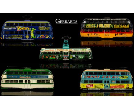 Corgi Classics Original Omnibus Company Collection of Diecast Model Trams ( 5 ) In Total. Comprises 1/ Balloon Tram ( Blackpo