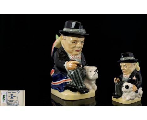 Kevin Francis Ltd and Numbered Edition Hand Painted Ceramic Toby Jug ' Little Winston ' with Bulldog. This Is Number 1274 of 