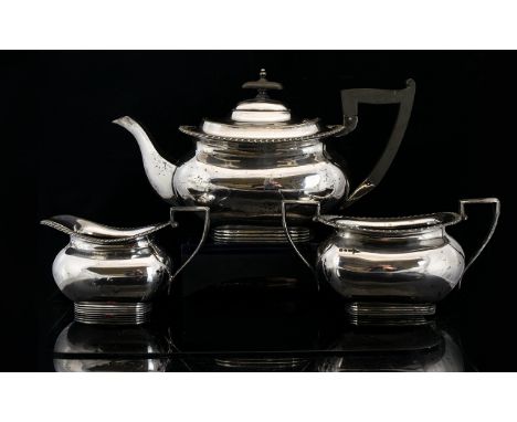 Walker And Hall Late 19th/Early 20th Century Plated Tea Service Three piece service comprising teapot, milk jug and twin hand