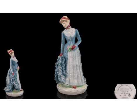 Royal Worcester The Victoria And Albert Museum Ltd And No Edition. Hand Painted Porcelain Figure, Date 1990 ' Walking out Dre