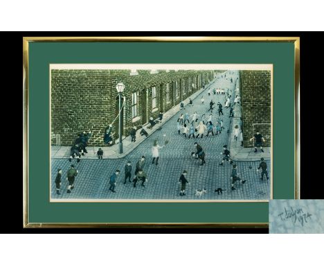 Tom Dodson Signed Print 'Street Games' Framed and mounted under glass, pencil signed to bottom left, publishers blindstamp to