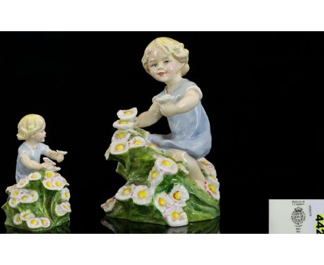 Royal Worcester Hand Painted Porcelain Figurine ' Months of The Year ' ' May ' Model No 3455. Modelled by Freda Doughty. 1st 