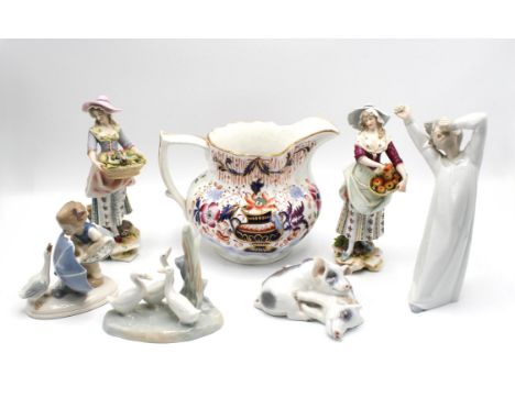 A large collection of assorted ceramics, to include a Royal Copenhagen pig group, a Lladro figure of a boy, a Copenhagen dish