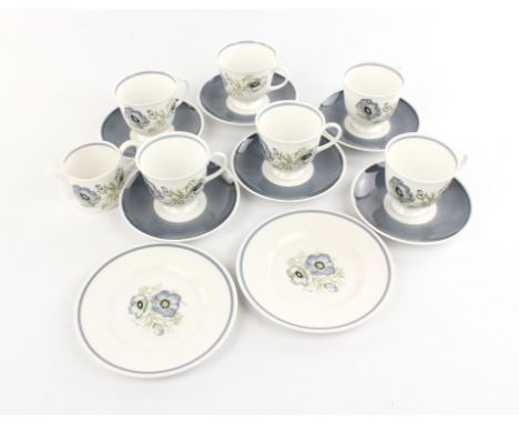 Susie Cooper design  " Glen Mist " part tea service comprising of six cups and saucers, milk jug, sugar bowl and two plates.