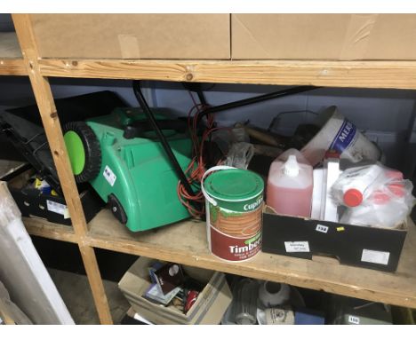 Shelf of assorted including a mower etc