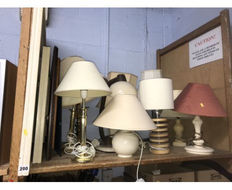 Shelf of lamps