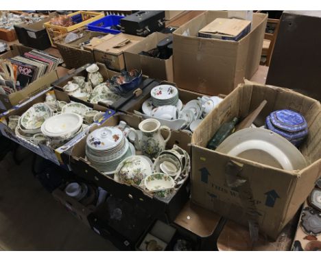 Box of Worcester Evesham ware and quantity of Masons etc (five Boxes)