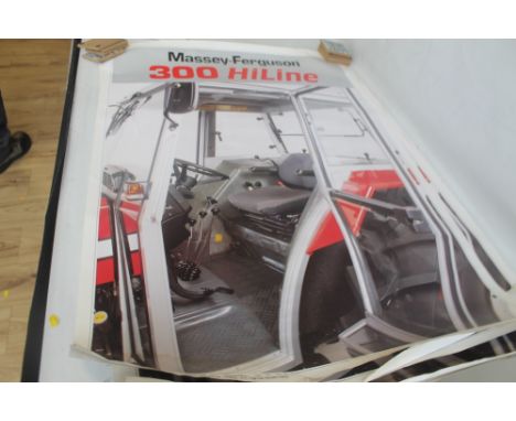MASSEY FERGUSON 8 ORIGINAL HILINE TRACTOR ADVERTISING POSTERS circa 1988, 84.5 cm x 119 cm