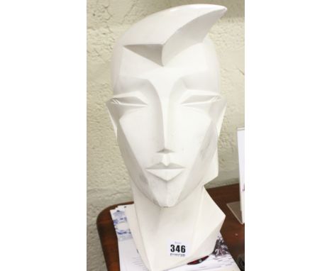 A Lindsey B sculpture of a mannequin bust in acrylic resin, signed and dated 1986 to reverse, 34cm high 