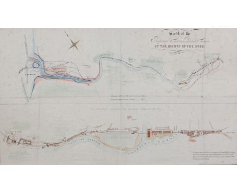 Bristol - ‘Sketch of the Proposed Steam Packet Station at the Mouth of the Avon’ 19th Century lithograph, drawn by J. Lavers,