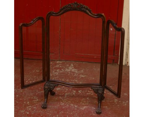 A Victorian rosewood nursing chair, a gilt framed firescreen & a carved beech frame