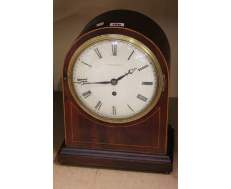 A mahogany domed mantel clock, stamped Maple and Co. Ltd. London, 36.5cm high