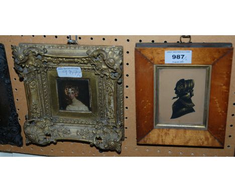 BRITISH SCHOOL Profile portrait silhouette, 10 x 7cm and another (2) Condition Report: Available upon request