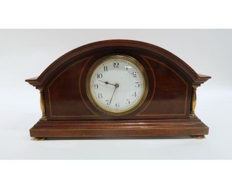 An Edwardian inlaid mantle clock with French movement Condition Report: Available upon request