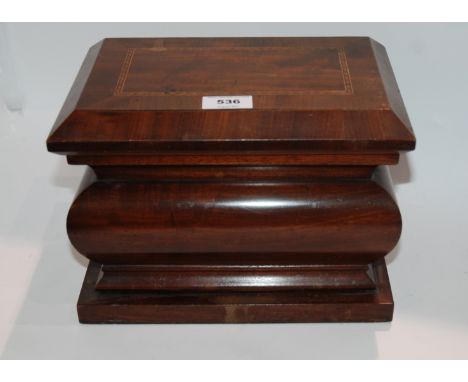 A mahogany two division tea caddy, 28cm wide Condition Report: Available upon request