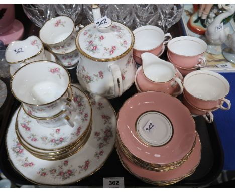 A lot comprising an Elizabethan Bone China 'Rosamond' pattern tea service &amp; a pink ground Colelough teawares Condition Re