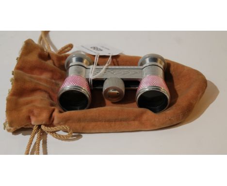 A pair of continental enamel opera glasses Condition Report: Available upon request