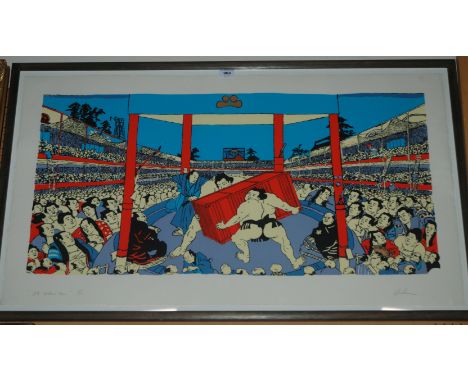 DAVID MACH It takes two, signed, screen print, 59 x 106cm Condition Report: Available upon request