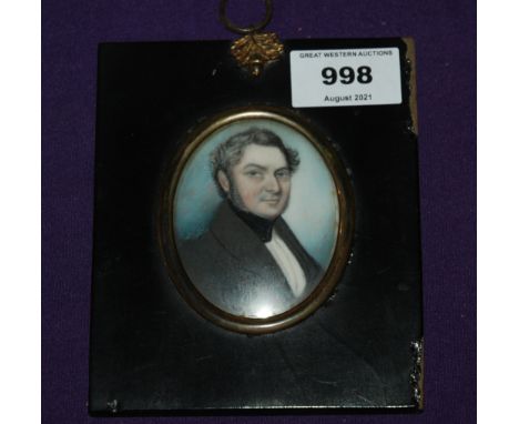 THOMAS COX Portrait miniature of Geo Bradnock Stubbs, watercolour, 7.5 x 6cm Condition Report: Available upon request