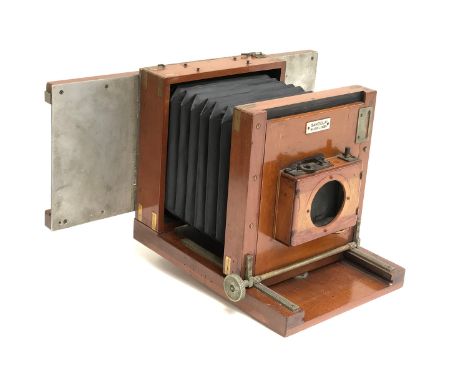 A Gandolfi mahogany and brass plate camera 