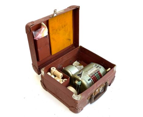 Railway Interest: An Almex Ticket Machine Co Ltd fare machine with ticket rolls and carry case 