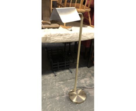 A brushed brass effect standard lamp, approx. 115cmH 